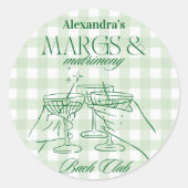 Margs en Huwelijk Bachelorette Ronde Sticker (Voorkant)