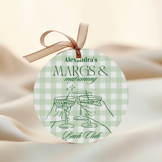 Margs en Huwelijk Bachelorette Ronde Sticker