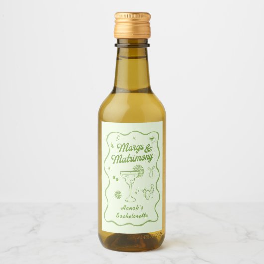 Margs en Huwelijk Bachelorette Wijn Etiket (Voorkant)