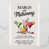 Margs en huwelijk bruids douche uitnodiging | Wat (Achterkant)