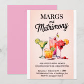 Margs en huwelijk bruids douche uitnodiging | Wat (Voorkant / Achterkant)