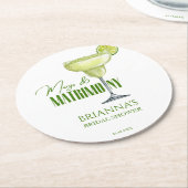 Margs en huwelijk bruidsfeest geborduurd ronde kartonnen onderzetter (Gebogen)