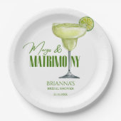 Margs en huwelijk bruidsfeest monogram papieren bordje (Voorkant)