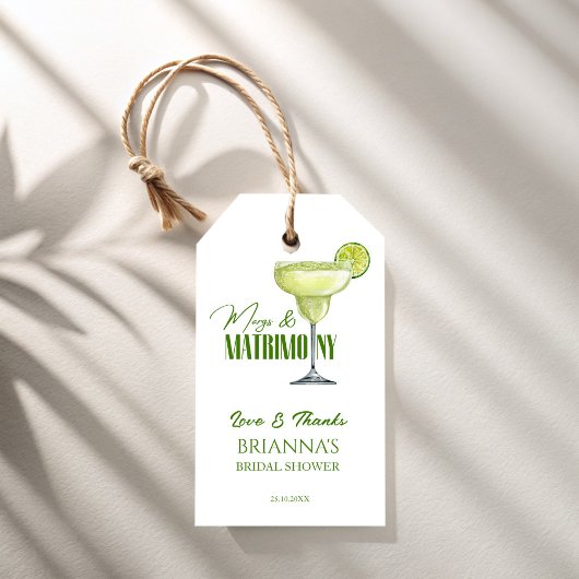 Margs en huwelijk bruidsfeestje monogram cadeaulabel