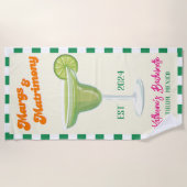 Margs en Huwelijk Bruidsmeisje Bachelorette Party Strandlaken (Voorkant)