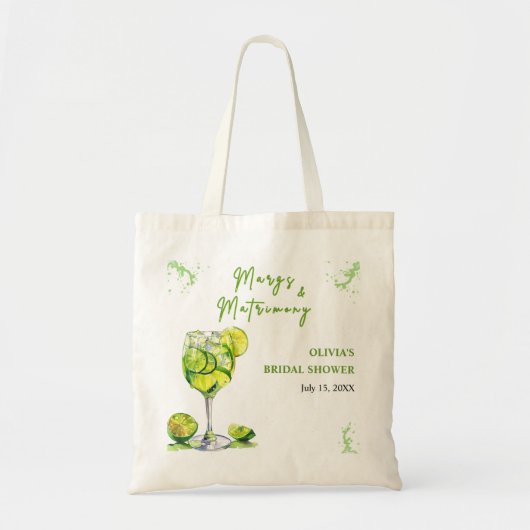 Margs en Huwelijk Cocktail Bruidsfeest Tote Bag (Voorkant)