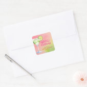 Margs en Huwelijk Cocktail Bruidsfeest Vierkante Sticker (Envelop)