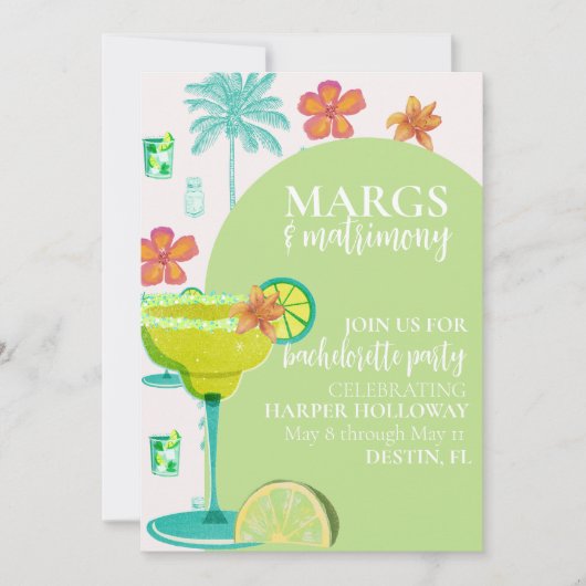 Margs en Huwelijk Green Fiesta Bachelorette Kaart (Voorkant)