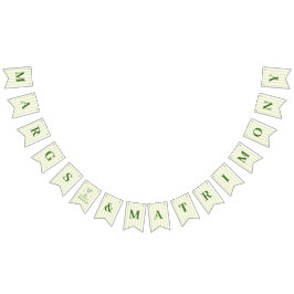 Margs en Huwelijk Groen Gestreepte Vlaggetjes