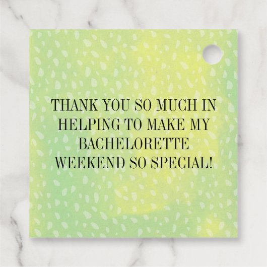 Margs en Huwelijk Juffrouwenfeestje Bedankjes Labels (Achterkant)