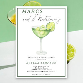 Margs en Huwelijk Lime Margarita Bruidsfeest Kaart