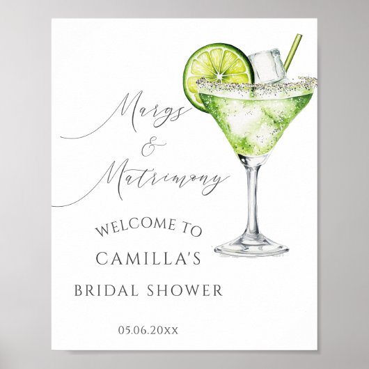 Margs en huwelijk Margarita Douche welkom Poster (Voorkant)