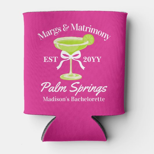 Margs en Huwelijk Margaritas Bachelorette Party Blikjeskoeler (Voorkant)