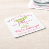 Margs en Huwelijk Margaritas Bachelorette Party Kartonnen Onderzetters (Schuin)