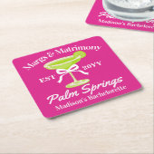 Margs en Huwelijk Margaritas Bachelorette Party Kartonnen Onderzetters (Schuin)