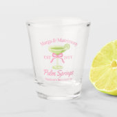 Margs en Huwelijk Margaritas Bachelorette Party Shot Glas (Voorkant)
