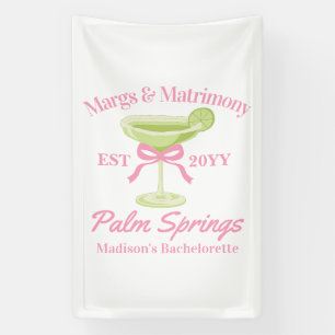 Margs en Huwelijk Margaritas Bachelorette Party Spandoek