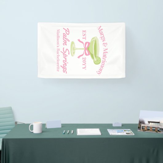 Margs en Huwelijk Margaritas Bachelorette Party Spandoek (Beurs)