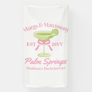 Margs en Huwelijk Margaritas Bachelorette Party Spandoek