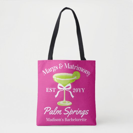 Margs en Huwelijk Margaritas Bachelorette Party Tote Bag (Voorkant)