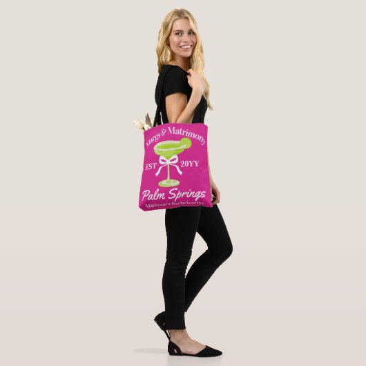 Margs en Huwelijk Margaritas Bachelorette Party Tote Bag (Op model)