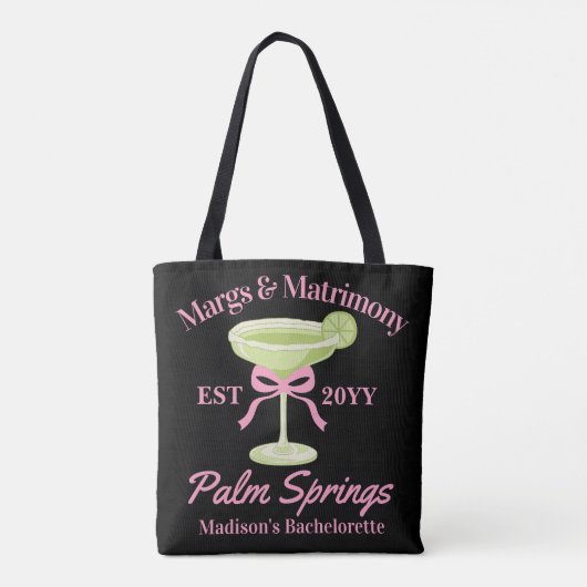 Margs en Huwelijk Margaritas Bachelorette Party Tote Bag (Achterkant)