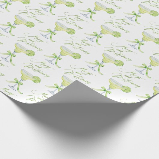 Margs en Huwelijk Patroon Bruidsmeisje Trouwfeest Cadeaupapier (Hoek)