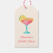 Margs en Huwelijk Retro Cocktail Bruidsfeest Cadeaulabel (Voorkant)