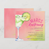 Margs en Huwelijk Roze Groene Bachelorette Party Kaart (Voorkant / Achterkant)