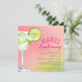 Margs en Huwelijk Roze Groene Bachelorette Party Kaart (Staand voorkant)