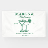 Margs en Huwelijk Strand Bruidsfeest  Spandoek (Horizontaal)