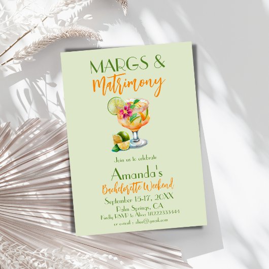 Margs en Huwelijk Tequila & Fiesta Bachelorette Kaart