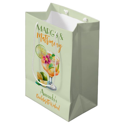 Margs en Huwelijk Tequila & Fiesta Bachelorette Medium Cadeauzakje (Voorkant Gekanteld)