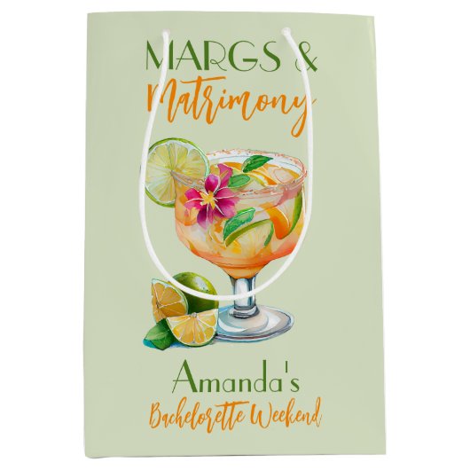 Margs en Huwelijk Tequila & Fiesta Bachelorette Medium Cadeauzakje (Voorkant)