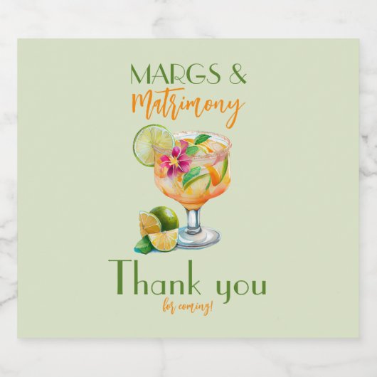 Margs en Huwelijk Tequila & Fiesta Bachelorette Sparkling Wijnetiket (Enkel label)