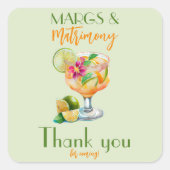 Margs en Huwelijk Tequila & Fiesta Bachelorette Vierkante Sticker (Voorkant)