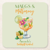 Margs en Huwelijk Tequila & Fiesta Meisje-uitje Kartonnen Onderzetters (Voorkant)