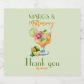 Margs en Huwelijk Tequila & Fiesta Meisje-uitstapj Sparkling Wijnetiket (Enkel label)