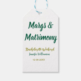 Margs en huwelijk voeg naam datum vrijgezellenfees cadeaulabel