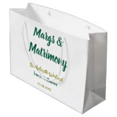 Margs en huwelijk voeg naam datum vrijgezellenfees groot cadeauzakje (Achterkant Gekanteld)