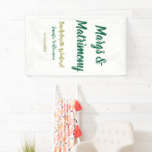 Margs en huwelijk voeg naam datum vrijgezellenfees spandoek (Insitu)