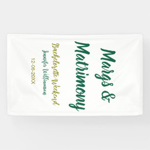 Margs en huwelijk voeg naam datum vrijgezellenfees spandoek