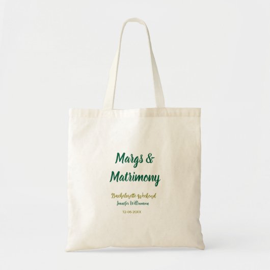 Margs en huwelijk voeg naam datum vrijgezellenfees tote bag (Voorkant)