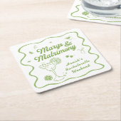 Margs en Huwelijk vrijgezellenfeest Kartonnen Onderzetters (Schuin)