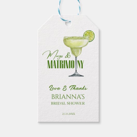 Margs en huwelijk vrijgezellenfeest monogrammed cadeaulabel (Voorkant)