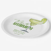 Margs en huwelijk vrijgezellenfeest monogrammed papieren bordje (Gekanteld)