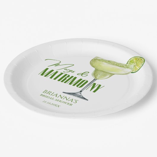 Margs en huwelijk vrijgezellenfeest monogrammed papieren bordje (Gekanteld)