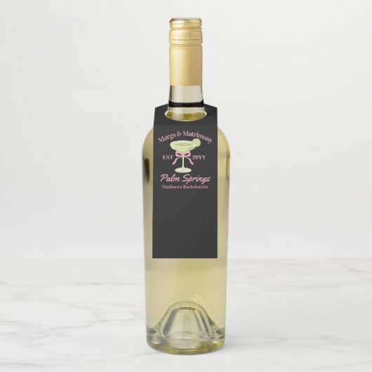 Margs en Huwelijks Margaritas Meisjesavond Flessenhanger (Op fles)