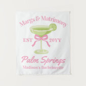Margs en Matrimony Bachelorette Party Achtergrond Wandkleed (Voorkant)