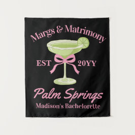 Margs en Matrimony Bachelorette Party Achtergrond Wandkleed